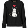 Schwarzes Sweatshirt mit Bulldoggen-Illustration