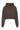 Brown Cropped Hoodie with Logo Drawstrings