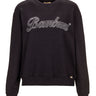 Sweatshirt preta com logótipo em cristais