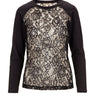 Sweatshirt preta com painéis de renda