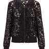 Casaco bomber preto em renda