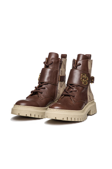 Monograma castanho pele Botas com sola chunky
