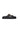 Black Leather Sandals with Gold Logo